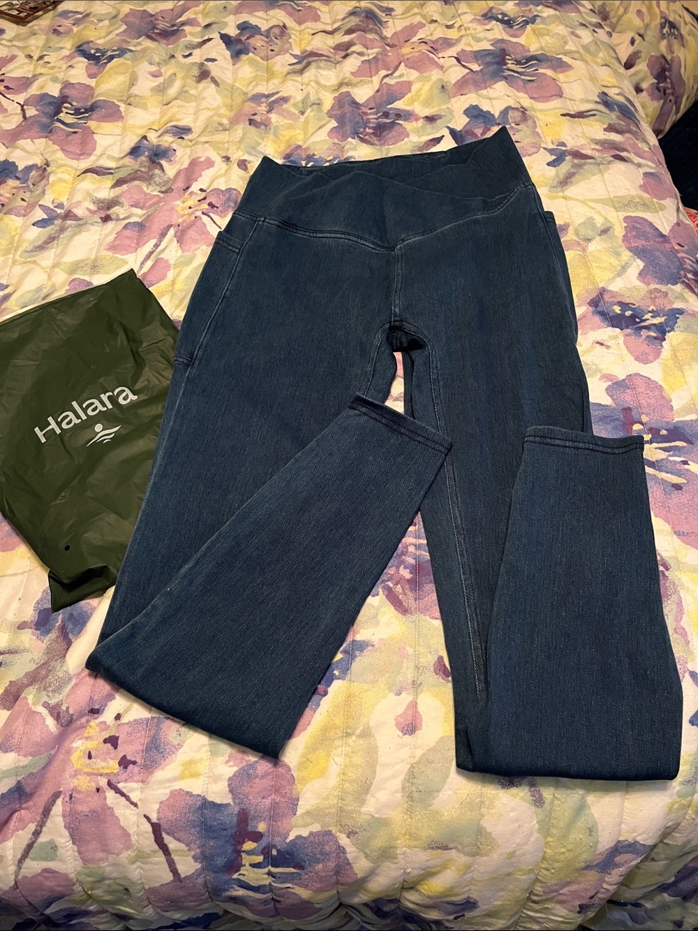 Halara Women’s Dark Blue Skinny Jeans - High Waist Tummy Control Comfort